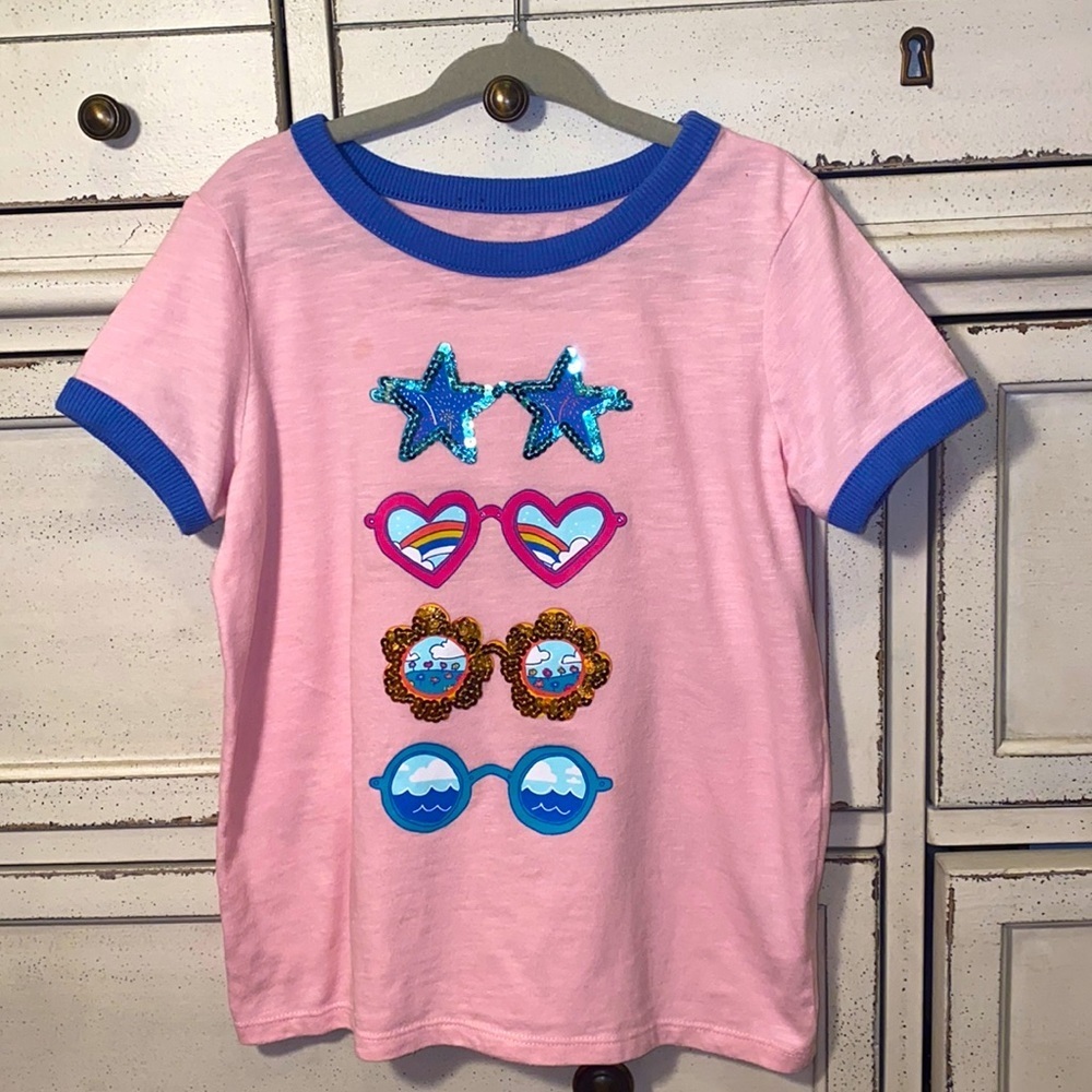 Cat & Jack sunglasses summer shirt Pink XS (4/5) - Picture 1 of 7